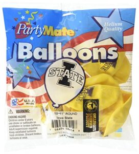 pioneer balloon company iowa state latex balloons, 11", multicolor