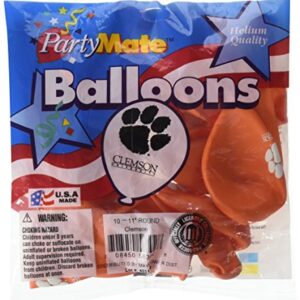 Pioneer Balloon Company 11" Clemson UNIV Latex 10CT, One size, Multicolor