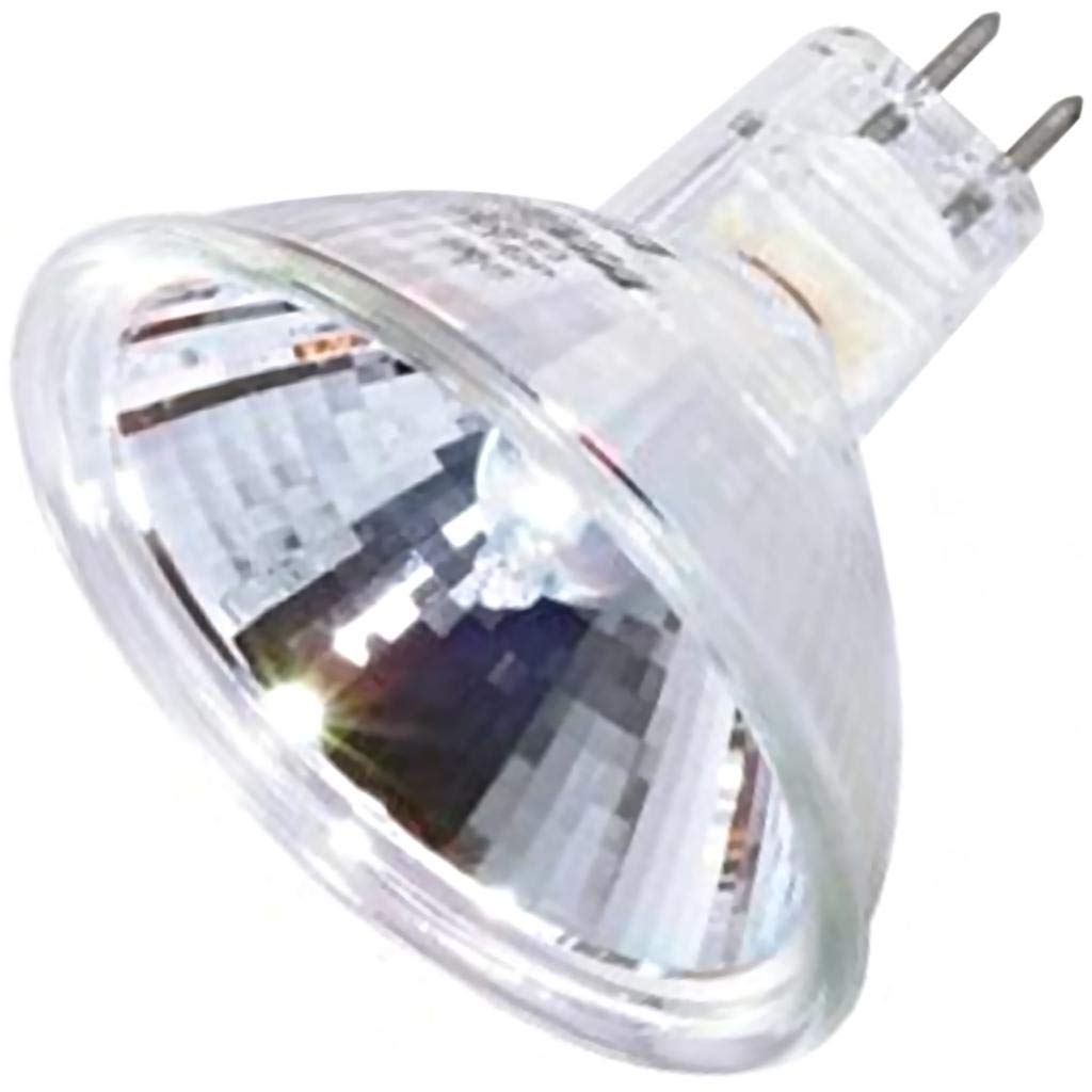 Satco S4187 75 Watt MR16 Halogen GX5.3 Base 12 Volt Clear FL 38 Beam Pattern Light No Harmful Ultraviolet Rays Bulb, With Lens, White