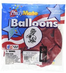 pioneer balloon company 10 count north carolina state latex balloon, 11", multicolor