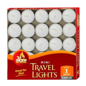 Mini Tea Light Candles - 50 Bulk Pack - White Unscented Travel, Centerpiece, Decorative Candle - 1 Hour Burn Time - Pressed Wax