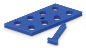 heathrow scientific - hea2165b hd2165b polypropylene parallelogram floating foam tube rack, 8 tubes, blue (pack of 5)