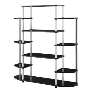 Convenience Concepts Designs2Go No Tools Book Shelf - Contemporary Storage Shelves for Display, 10 Spacious Shelves for Living Room, Office, Black