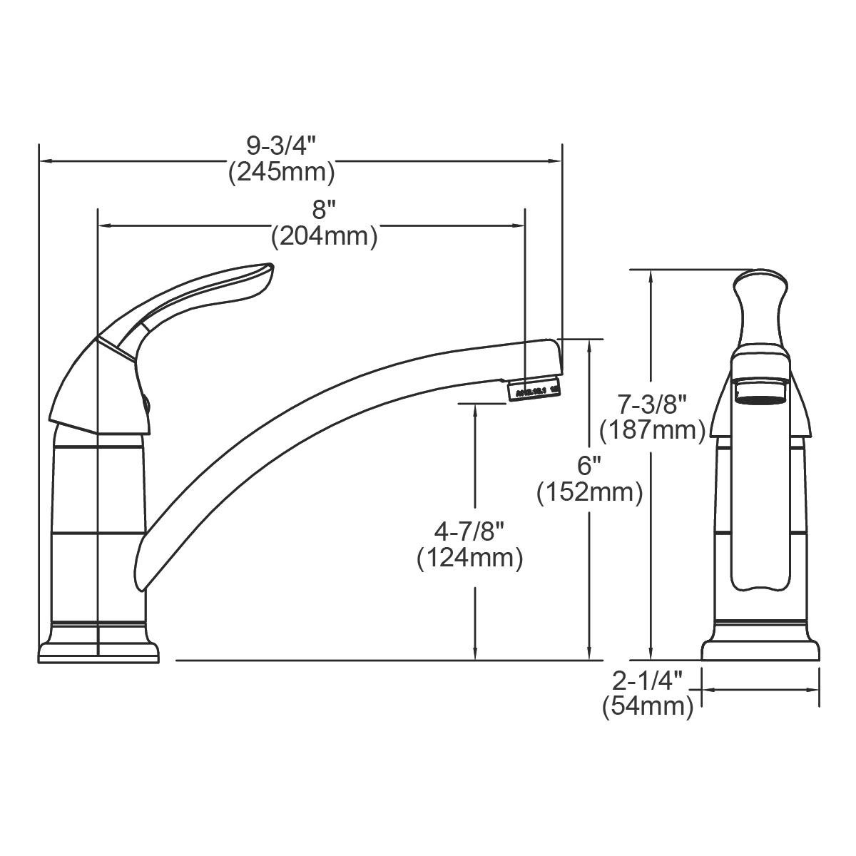 Elkay Everyday LK1500CR Single Hole Deck Mount Kitchen Faucet with Lever Handle, Chrome