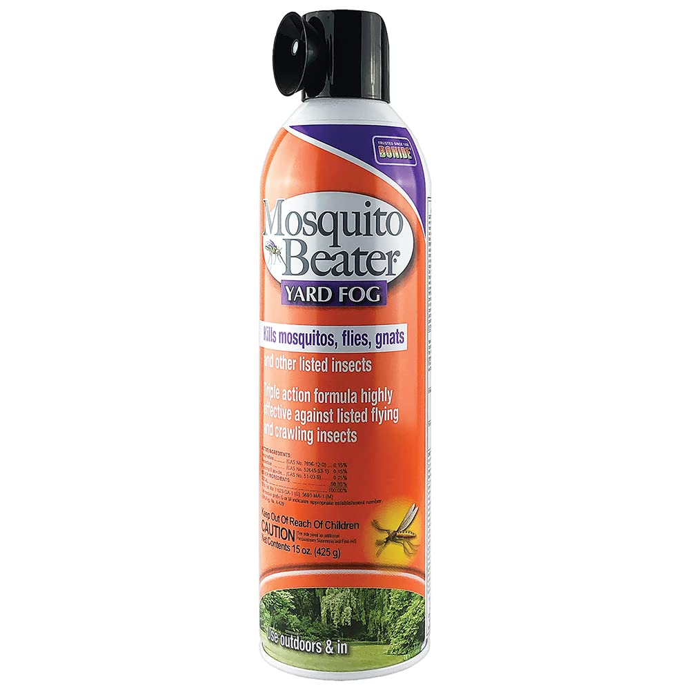 Bonide Mosquito Beater Yard Fog, 15 oz Ready-to-Use Aerosol Spray for Indoors & Outdoors, Kills Mosquitoes, Flies & Gnats