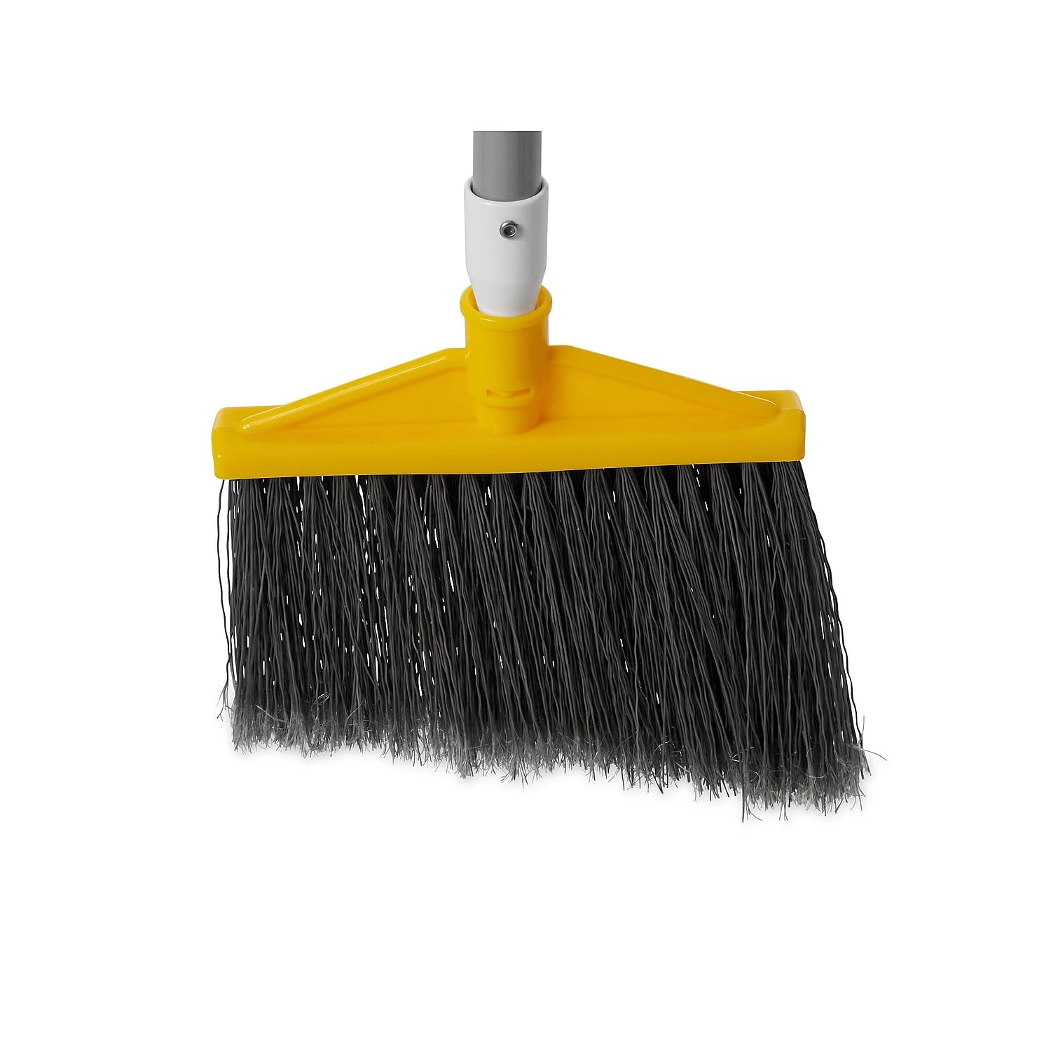 Rubbermaid Commercial Products 10.5" Angle Broom, Metal Handle, Flagged Polypropylene Fill, Gray, for Cleaning Hard-to-Reach Areas