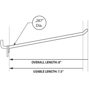 Azar 800078-BLK 8-Inch Plastic Hook, 50-Pack