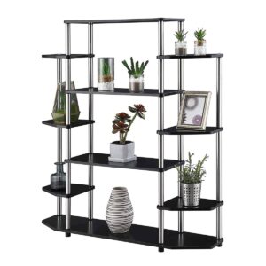 Convenience Concepts Designs2Go No Tools Book Shelf - Contemporary Storage Shelves for Display, 10 Spacious Shelves for Living Room, Office, Black