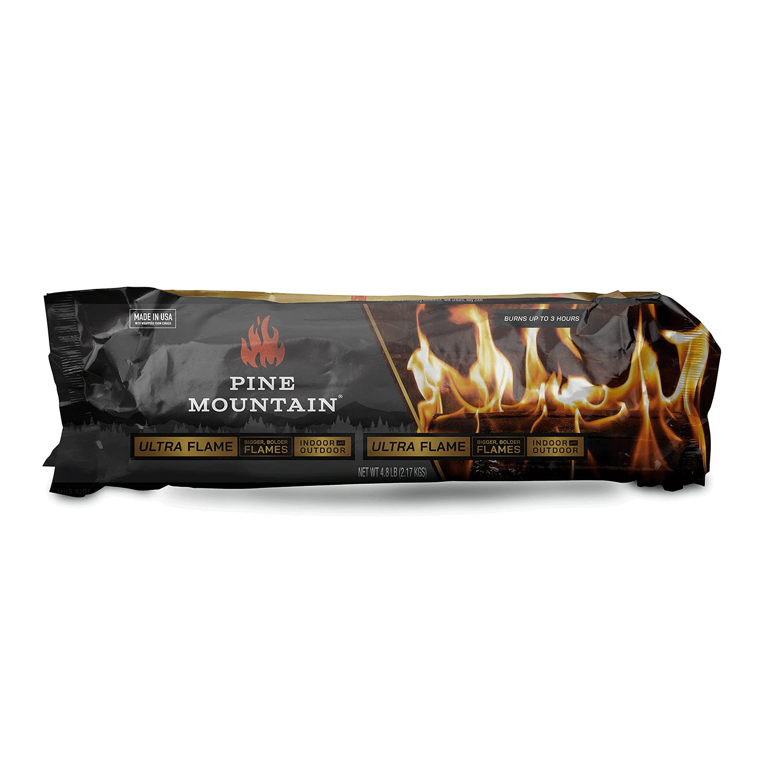 Pine Mountain Ultraflame 3-Hour Firelogs, Long Burning Firelog For Campfire, Fireplace, Fire Pit, Indoor&Outdoor Use, 6 pack