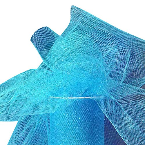 Turquoise Sparkling Tulle Roll 6" X 25 Yards