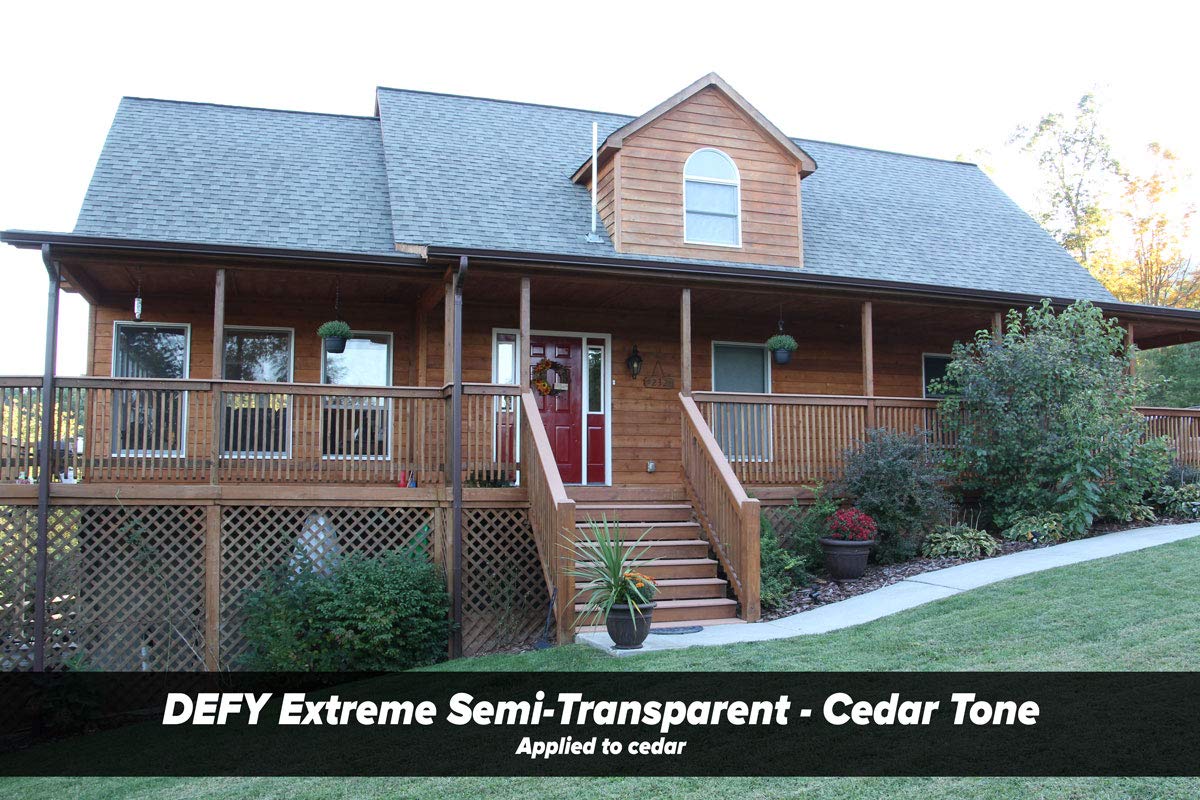 DEFY Extreme 1 Gallon Semi-Transparent Exterior Wood Stain, Cedar Tone