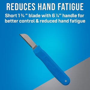 Jonard KN-7 Ergonomic Cable Splicing Knife with Thermoplastic Rubber Handle, Blue, 6-1/4" Length