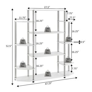 Convenience Concepts Designs2Go No Tools Book Shelf - Contemporary Storage Shelves for Display, 10 Spacious Shelves for Living Room, Office, Black