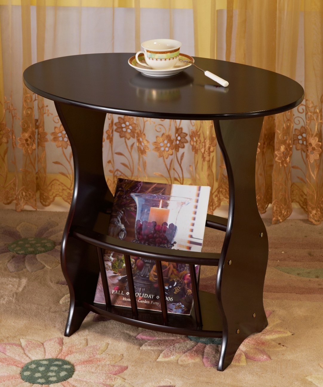 Frenchi Furniture Magazine Table, Dark Cherry