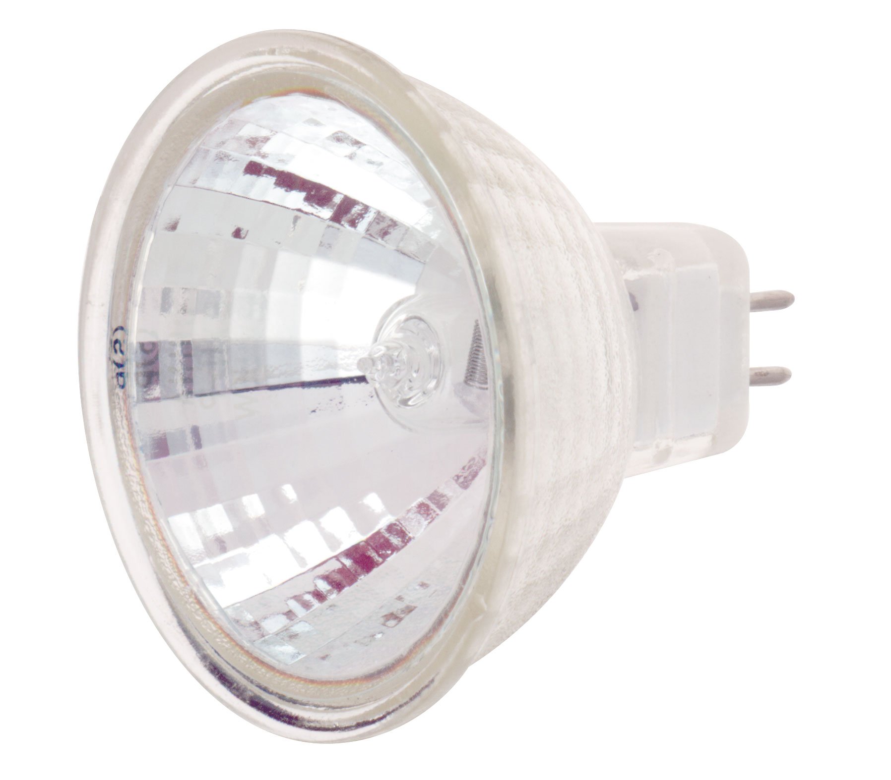 Satco S4187 75 Watt MR16 Halogen GX5.3 Base 12 Volt Clear FL 38 Beam Pattern Light No Harmful Ultraviolet Rays Bulb, With Lens, White