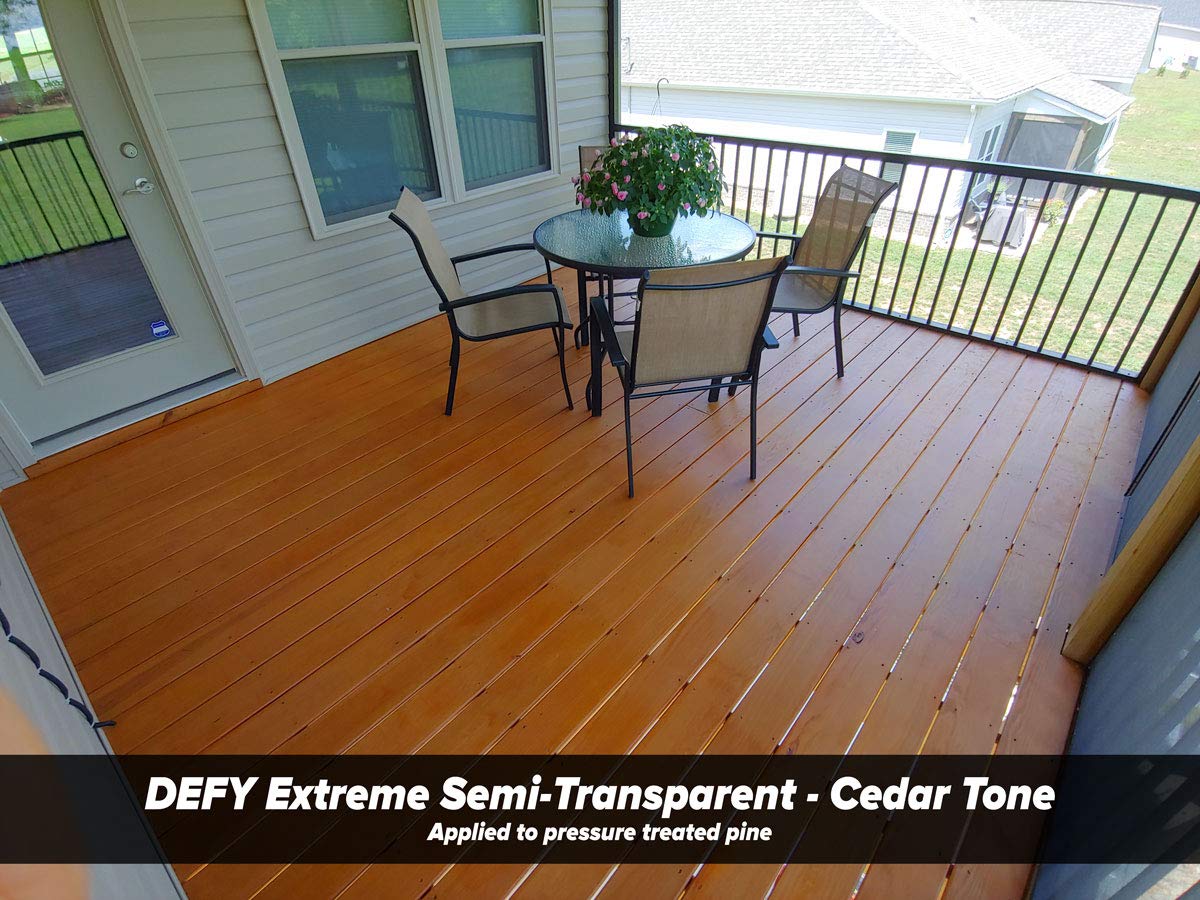 DEFY Extreme 1 Gallon Semi-Transparent Exterior Wood Stain, Cedar Tone