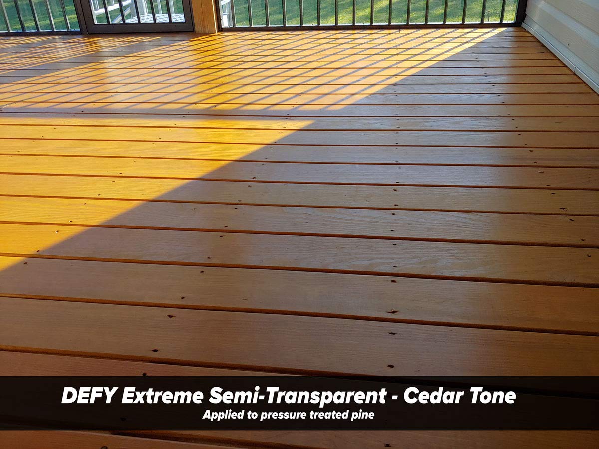 DEFY Extreme 1 Gallon Semi-Transparent Exterior Wood Stain, Cedar Tone