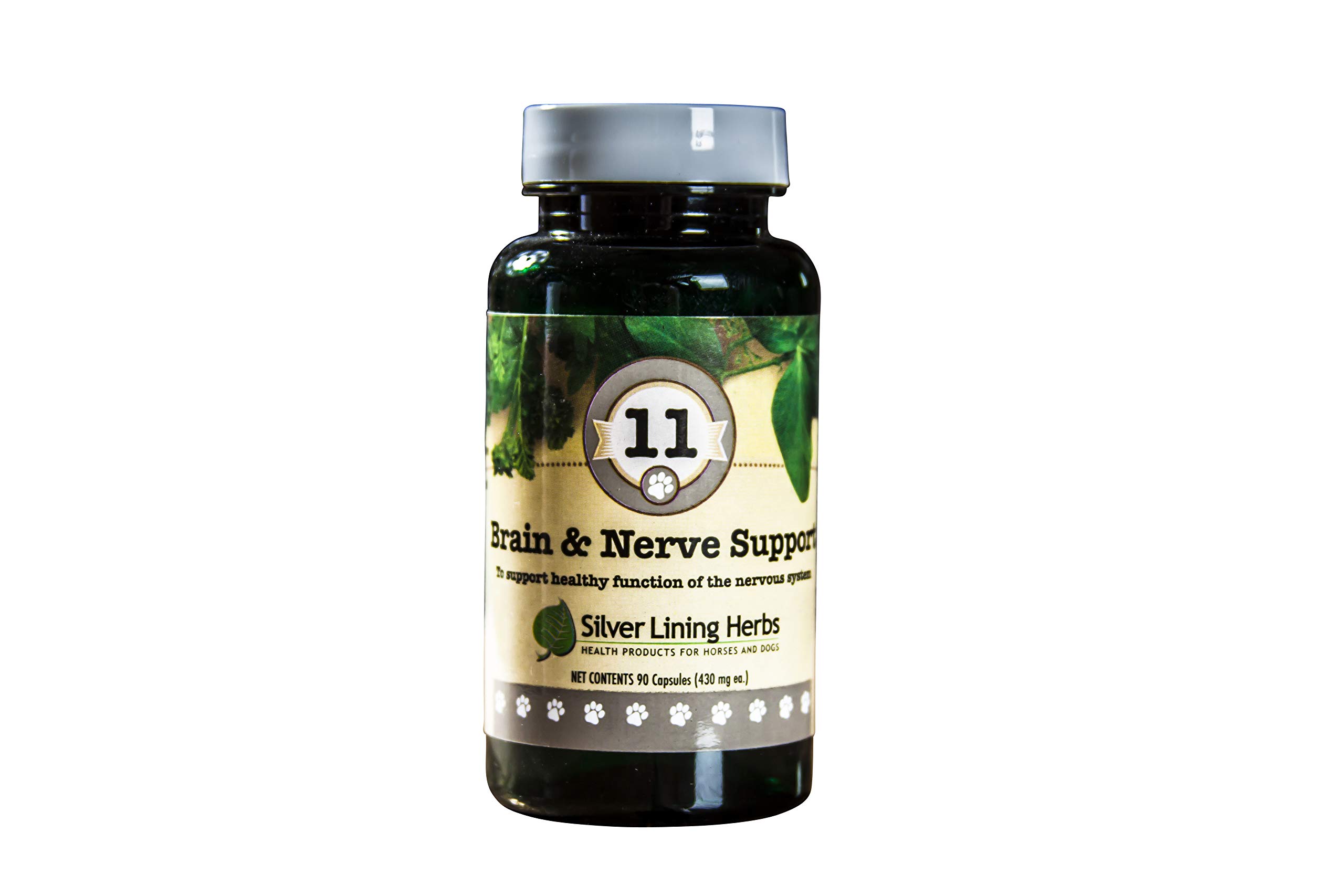 Silver Lining Herbs 11 Canine Brain & Nerve Support - Natural Product Helps Maintain Nervous System, Brain, & Spinal Cord - Herbal Supplement Helps Maintain Happiness & Good Disposition - 90 Capsules