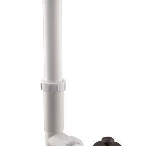 Westbrass 594244-12 14" White Tubular Bath Waste & Overflow Assembly with Twist & Close Drain Plug and 2-Hole Faceplate, Oil Rubbed Bronze