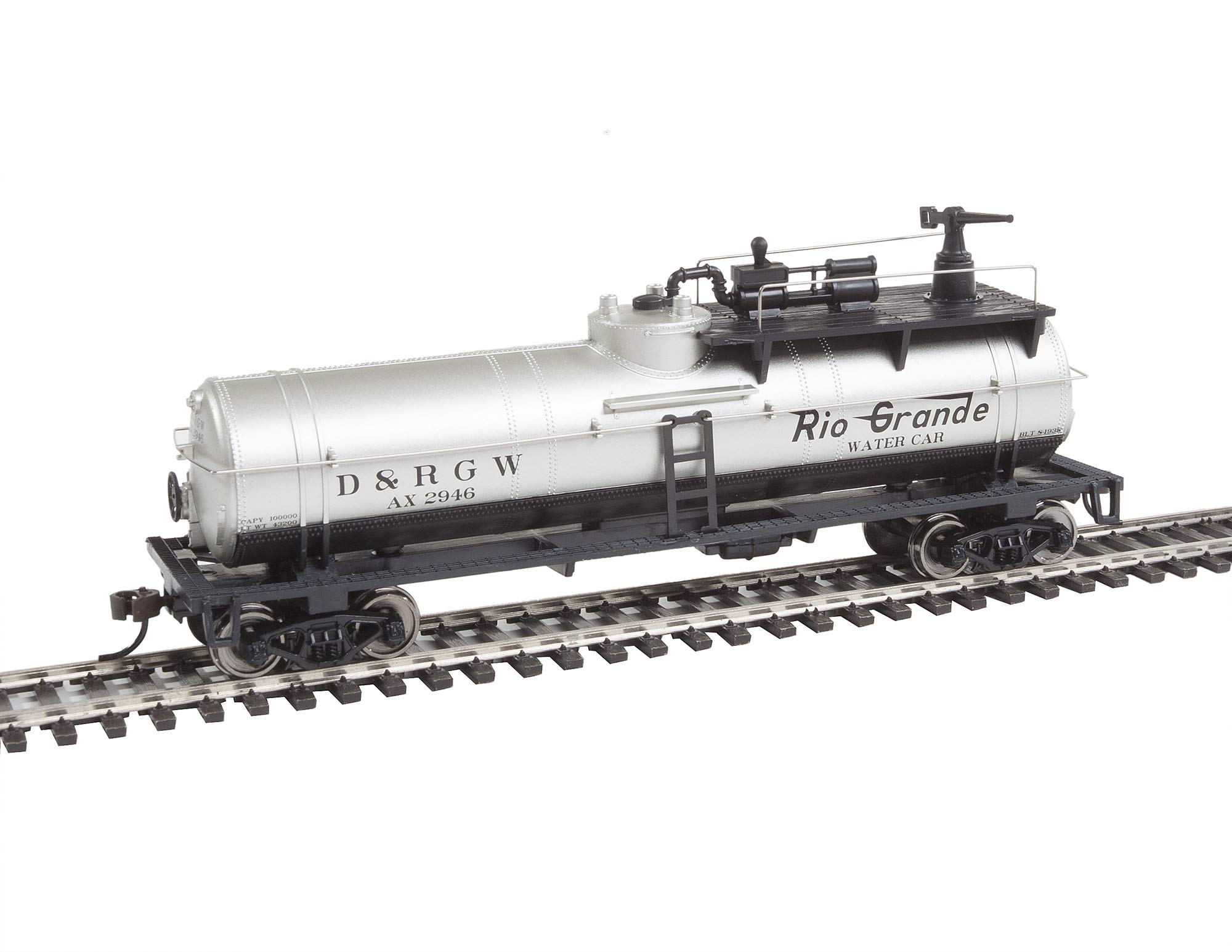 Walthers Trainline HO Scale Model Firefighting Car Ready to Run Denver & Rio Grande Western #Ax 2946 (Silver, Black)