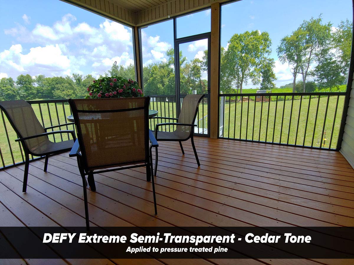 DEFY Extreme 1 Gallon Semi-Transparent Exterior Wood Stain, Cedar Tone