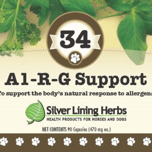 Silver Lining Herbs 34 Canine Al-R-G - Herbal Allergy Supplement for Dogs - Natural Allergy Support for Dogs - Boosts a Dog's Healthy, Normal, and Natural Response to Allergens - 90 Capsules