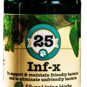 Silver Lining Herbs 25 Canine INF-X - Helps Maintain Healthy Digestion Levels - Natural Support for Normal Detoxification Process - Herbal Health Supplement for Dogs - 90 Capsules