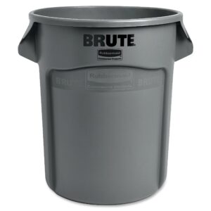 RUBBERMAID FG262000GRAY Brute Round Container, 20 gal Capacity, Gray