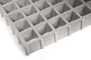 fibergrate fgi-am grating, light gray, usda accepted, grit-top, 2 thick, 4' wide, 6' long, 2 x 2 openings