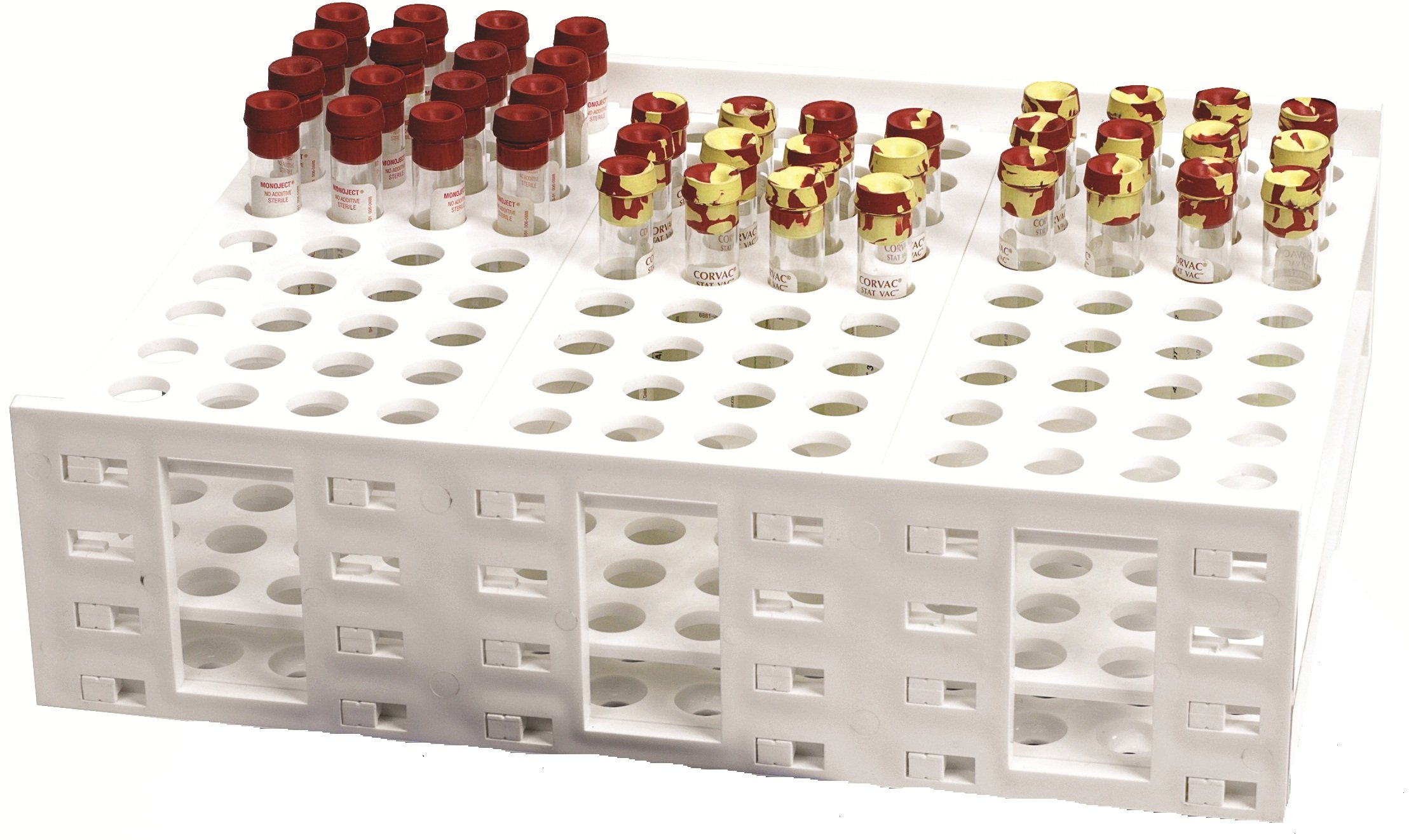 Heathrow Scientific Polypropylene Mega Rack Tube Rack, 216 Slots, Holds 5-7 mL Tubes, Autoclavable, White