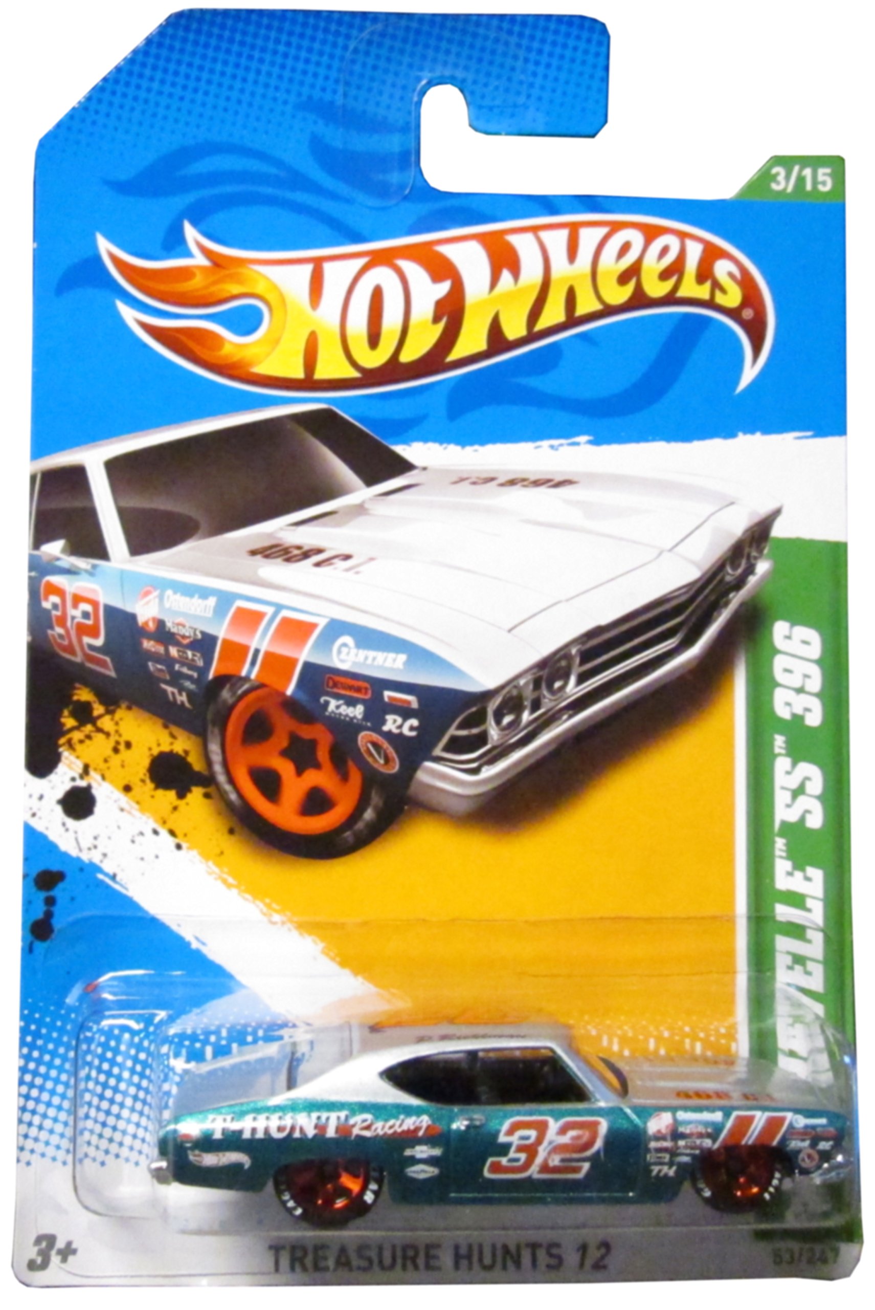 2012 Hot Wheels Treasure Hunts '69 Chevy Chevelle SS 396 Silver/Blue Green #53/247