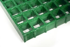 fibergrate corvex grating, green, grit-top, 1-1/2 thick, 3' wide, 5' long, 1-1/2 x 1-1/2 openings