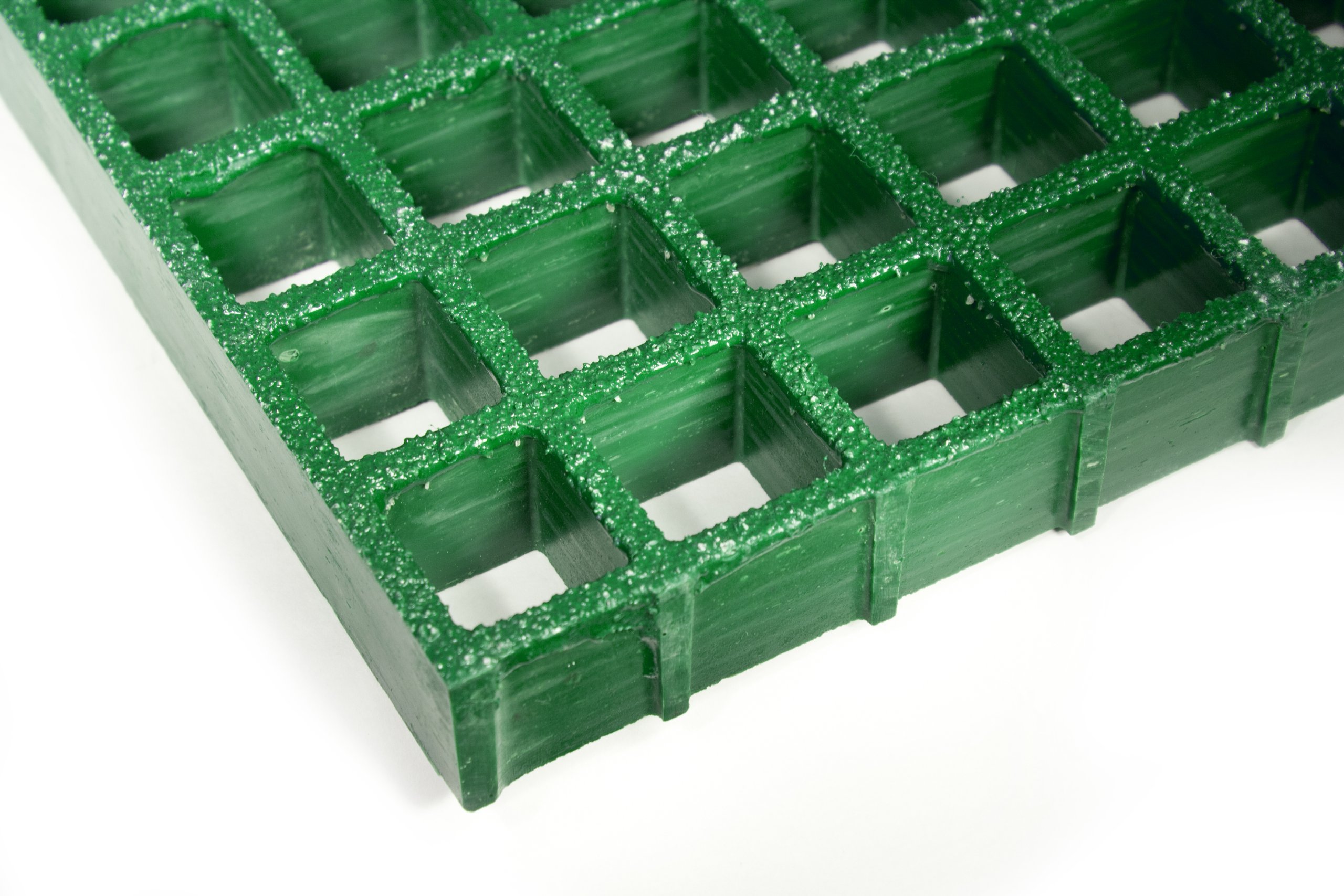 Fibergrate Corvex grating, Green, Grit-Top, 1-1/2 thick, 3' wide, 5' long, 1-1/2 x 1-1/2 Openings