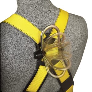 3M DBI-SALA Delta 1102201 Construction Harness, Back and Side D-Rings, Tongue Buckle Legs, Body Belt and Hip Pad, 420 lb Capacity, Small, Yellow/Navy