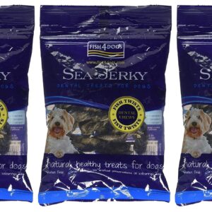 Fish4Dogs Sea Jerky Fish Twists, 100 Grams Each, Dog Treats (300 Grams)