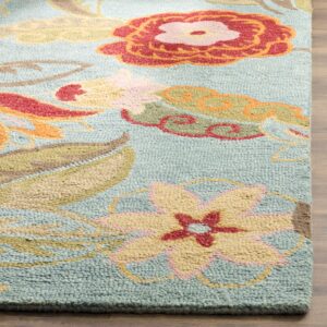 SAFAVIEH Blossom Collection 5' x 8' Blue/Multi BLM675A Handmade Premium Wool Area Rug