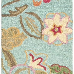 SAFAVIEH Blossom Collection 5' x 8' Blue/Multi BLM675A Handmade Premium Wool Area Rug