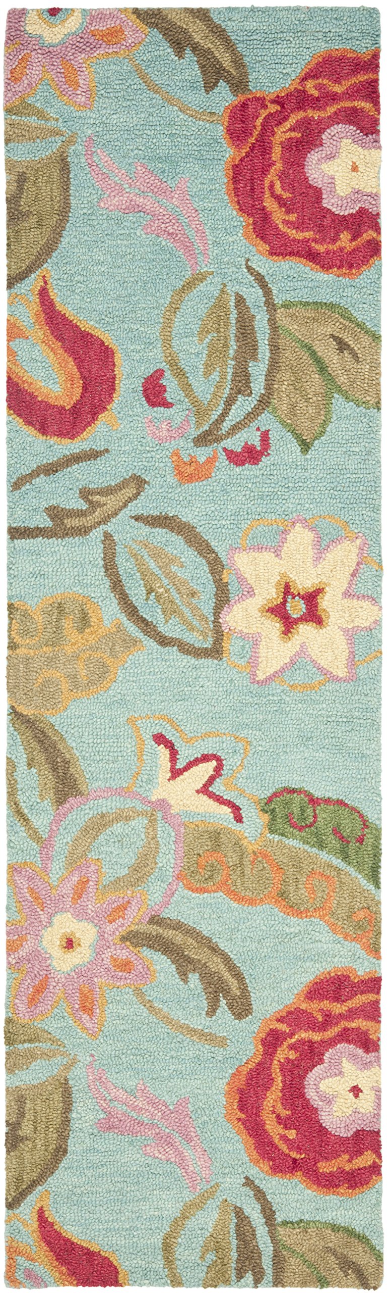 SAFAVIEH Blossom Collection 5' x 8' Blue/Multi BLM675A Handmade Premium Wool Area Rug