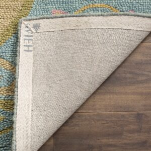 SAFAVIEH Blossom Collection 5' x 8' Blue/Multi BLM675A Handmade Premium Wool Area Rug