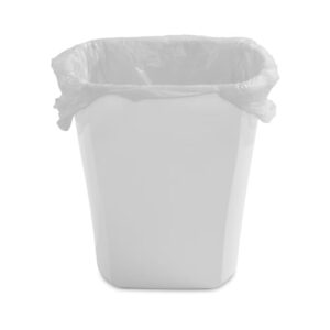 Sterilite 3 Gallon Rectangular Wastebasket, Small Plastic Trash Can for the Bathroom, Bedroom, Dorm Room or Home Office, White, 6-Pack