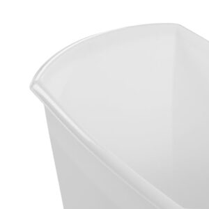 Sterilite 3 Gallon Rectangular Wastebasket, Small Plastic Trash Can for the Bathroom, Bedroom, Dorm Room or Home Office, White, 6-Pack