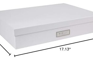 Bigso Box of Sweden 934145541 A3 Storage Box, Fibreboard, White, 31 x 43.5 x 8.5 cm