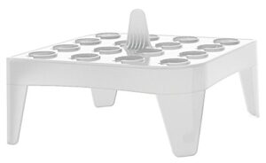 heathrow scientific hd2132a polypropylene square floating microtube rack, 16 tube, white (pack of 4)