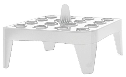 Heathrow Scientific HD2132A Polypropylene Square Floating Microtube Rack, 16 Tube, White (Pack of 4)