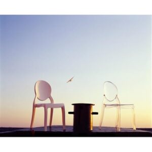 Compamia Elizabeth Polycarbonate Patio Dining Chair in Clear (Set of 2)