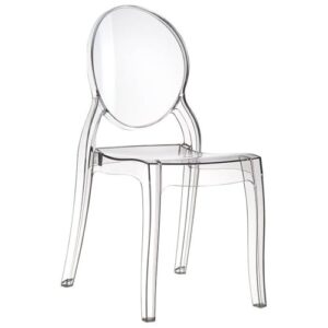 compamia elizabeth polycarbonate patio dining chair in clear (set of 2)