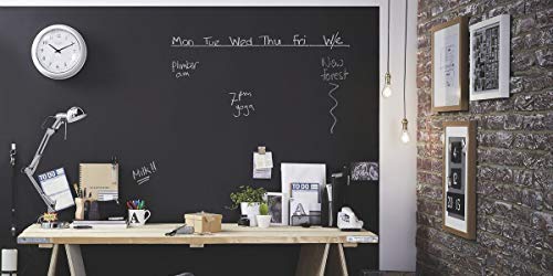 Chalkboard Blackboard Paint - Brush on Wood, Metal, Glass, Wall, Plaster Boards Sign, Frame or Any Surface. Use with Chalk Pen Wet Erase, Non-Toxic - Matte Finish [Black] - (8.5oz Cover 32 sf)