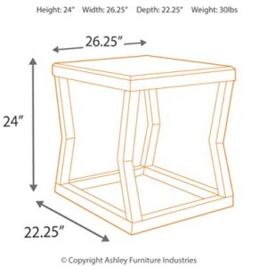 Signature Design by Ashley T592-3 End Table, 30.25" W x 25.50" D x7.00 H, Brown