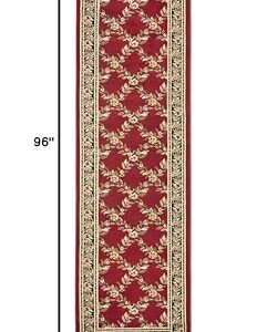 SAFAVIEH Lyndhurst Collection Runner Rug - 2'3" x 8', Red & Black, Traditional Floral Trellis Design, Non-Shedding & Easy Care, Ideal for High Traffic Areas in Living Room, Bedroom (LNH557-4090)