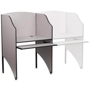 Flash Furniture Kevin Starter Student Study Carrel for Testing Centers and Classrooms, Starter Study Carrel Unit/Private Student Testing Desk, Gray